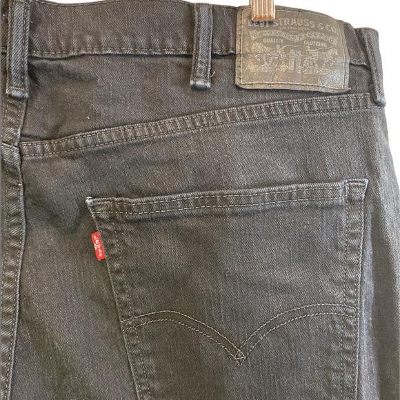 LEVIS 401  JEANS DENIM BLACK STRAIGHT LEG BLACK TAB 38/34 - Picture 6 of 7
